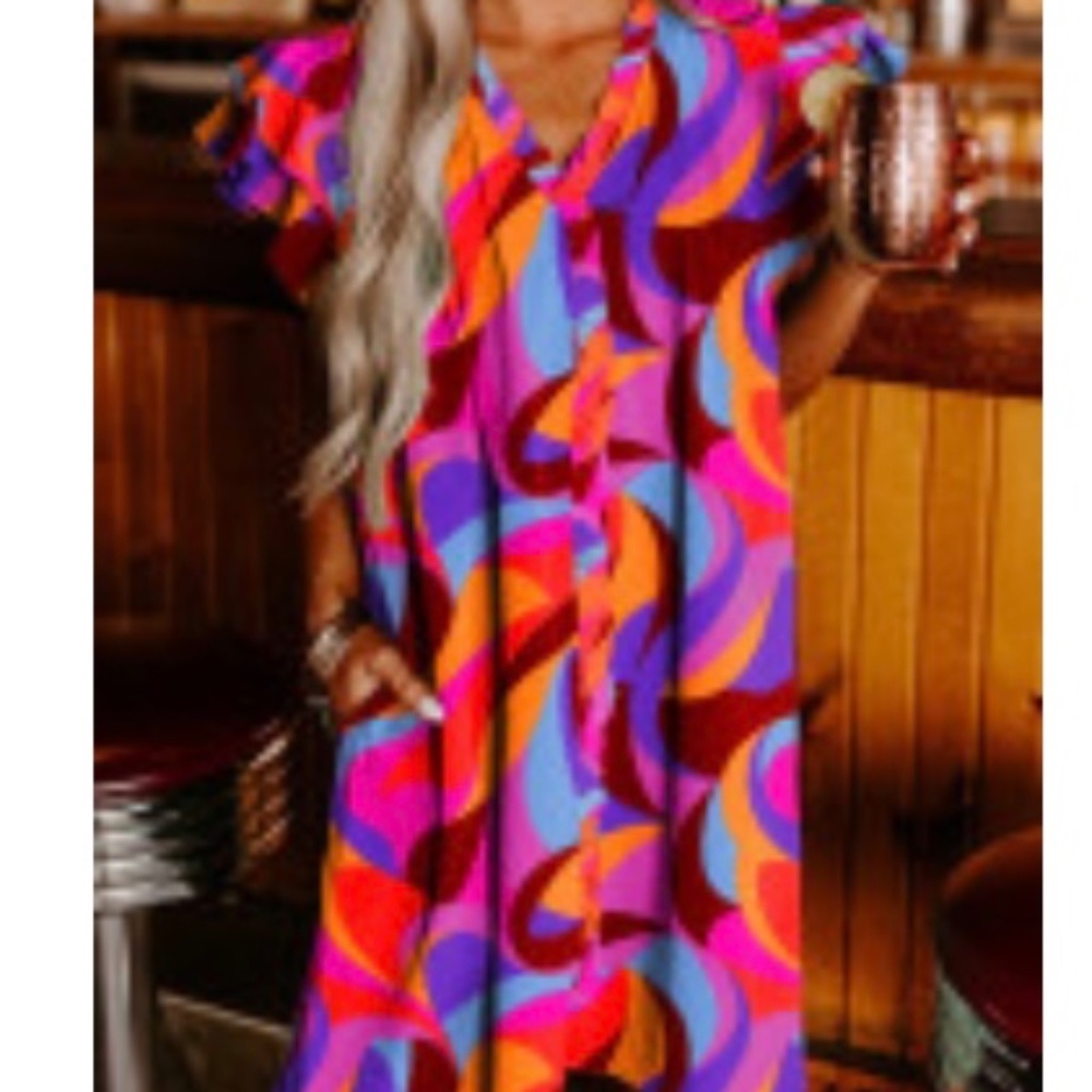 Abstract Ruffle Dress - “The Jordan”